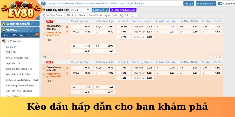 Kèo đấu hấp dẫn cho bạn khám phá