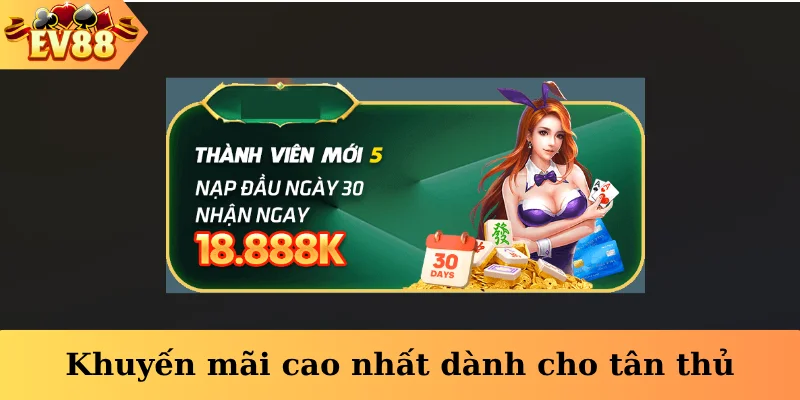 Khuyến mãi cao nhất dành cho tân thủ
