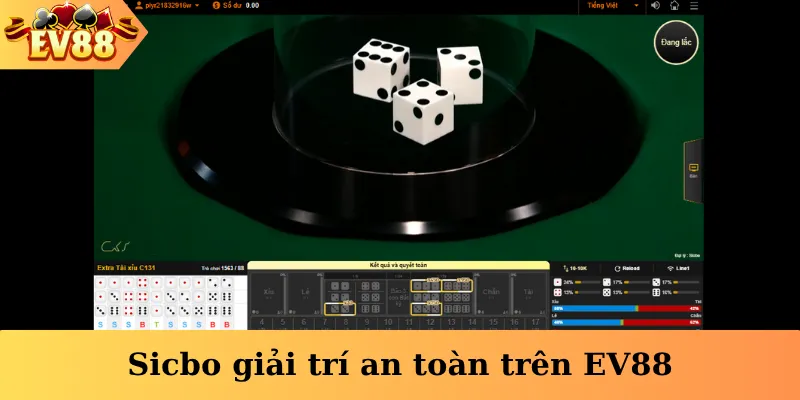 Sicbo giải trí an toàn trên EV88